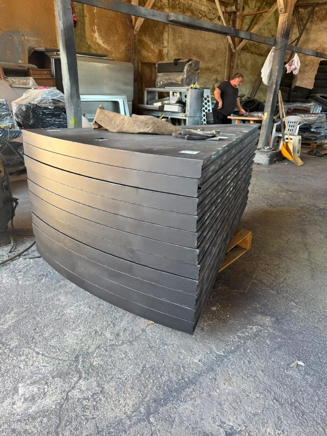 Panels stacked for dispatch at the factory
